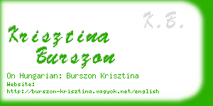 krisztina burszon business card